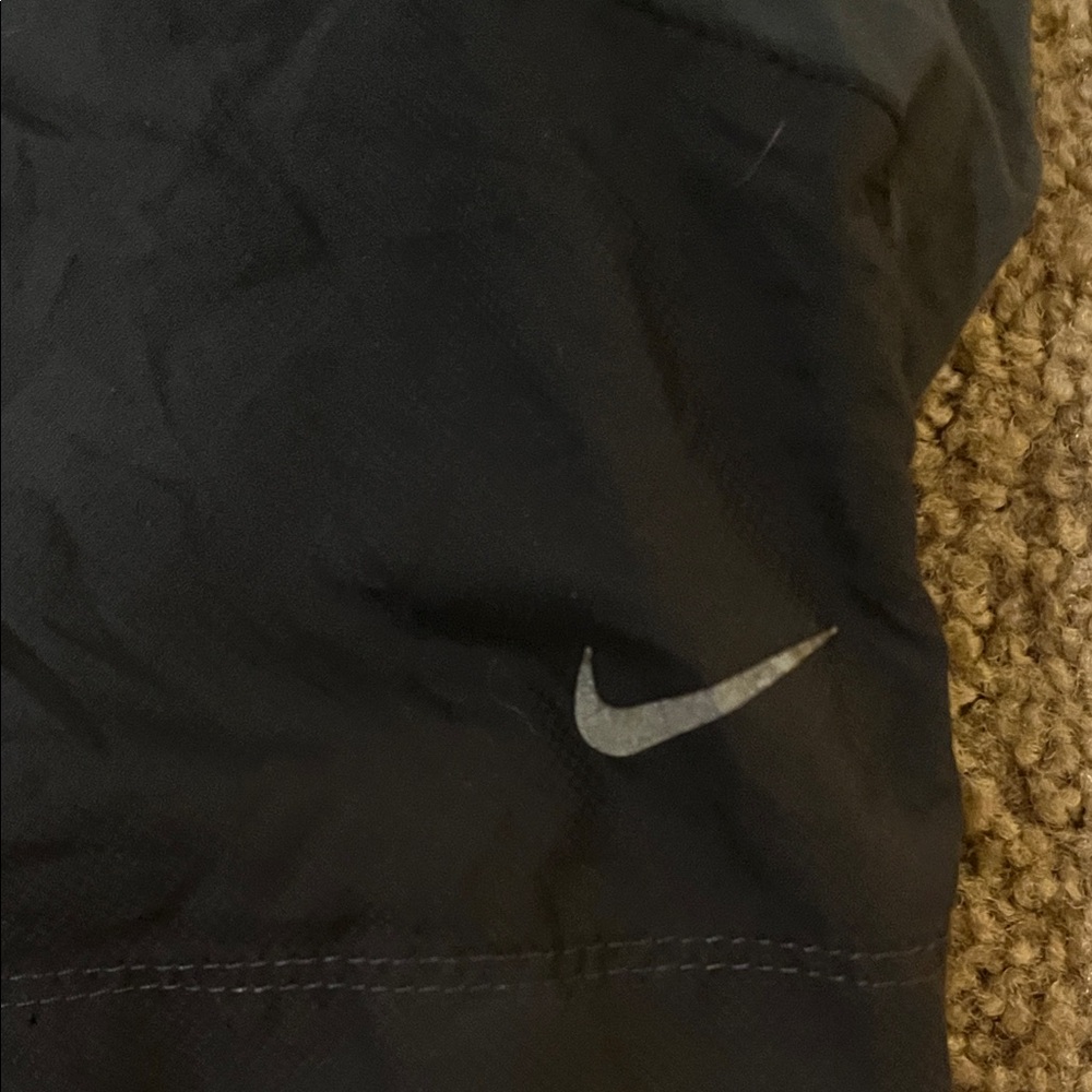Nike Men's Black Athletic Shorts with Gray Panels - Picture 2 of 3